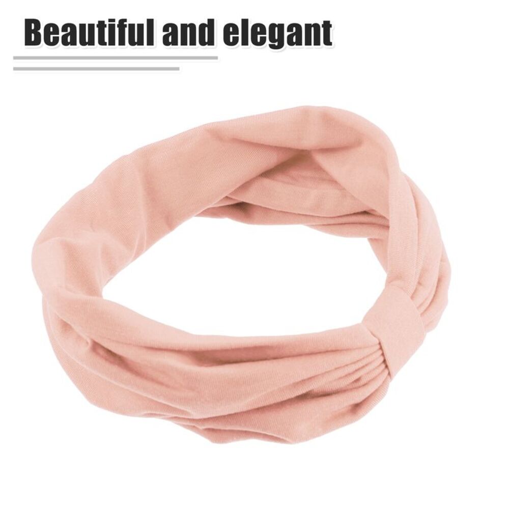 Cotton Stretchy Moisture Wicking Sweatbands Headband for Sports Yoga Pink - Picture 5 of 7